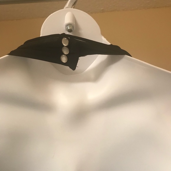 Black sheer halter asymmetrical dress - Picture 3 of 7